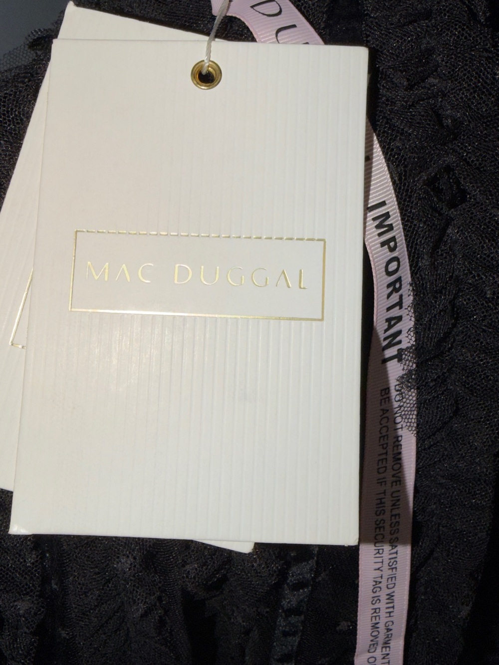 Mac Duggal Black Sheer Tiered Lace Mini Dress - Picture 6 of 7